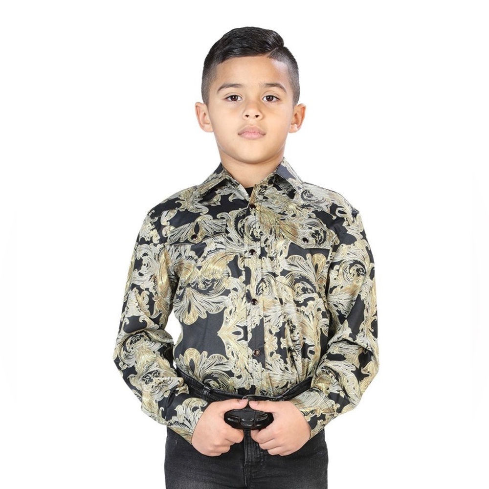 Black Button Up Kids Shirt